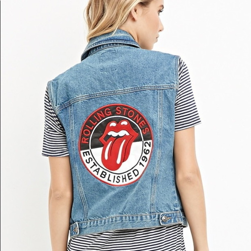Vintage. Rare find. Rolling Stones denim vest